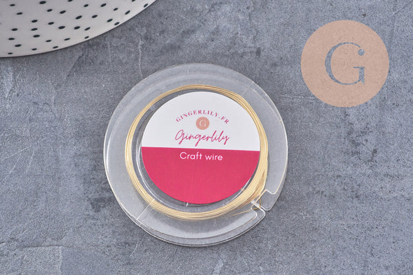 fil de cuivre doré 0.3mm, x1 bobine de 10 mètres (G0057)