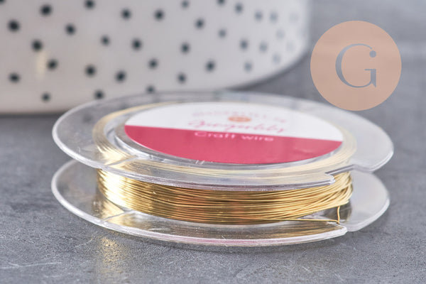 fil de cuivre doré 0.3mm, x1 bobine de 10 mètres (G0057)