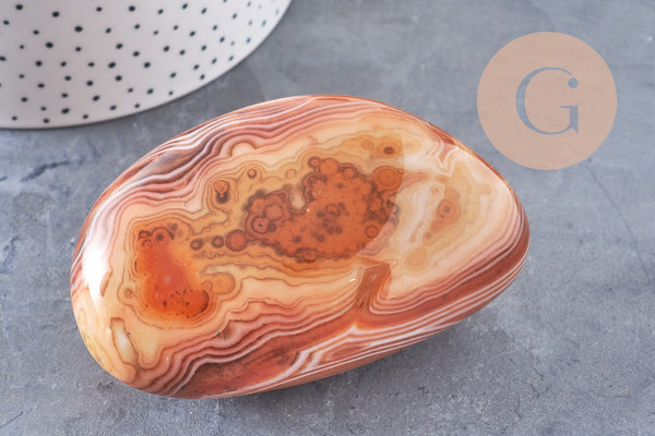 galet agate rouge orange naturelle brute roulée lithotherapie,chips agate rouge ,45-90mm ,x1 (G5214)