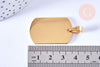 Pendentif rectangle acier inoxydable 304 doré à graver 35mm, x1 (G6878)