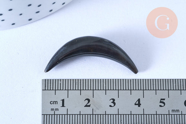 pendentif Lune corne noire naturelle 45x8mm, pendentif lune en corne naturelle, création bijoux, x1 G6489