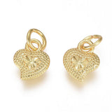 pendentif coeur zamac doré,fournitures créatives, sans nickel,perle géométrique,9.5mm, x5 G7514