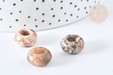 pendentif donut rondelle jaspe création bijoux 14mm, création bijoux pierre naturelle, x2 (G7558)