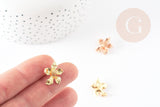 pendentif fleur laiton doré, pendentif fleur, fleur dorée, pendentif végétal,fleur laiton, pendentif doré,19mm, x5 G0614