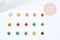 pendentif médaille ronde zamac doré émail coloré 18k 15mm, pendentif pour création bijoux chance x1 x5 G2413