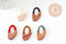 pendentif ovale bois résine , perle bois naturel, Perle géométrique,perle création bijoux bois,39mm,x5 G3783