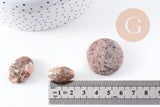 perles jaspe sésame rose naturel 15-34mm, divers lots (G2211)