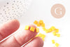 perles rocaille carré verre rectangle jaune opaque, perle carré création bracelet, perle tila,4.5mm,2 trous, x50 (4.8GR) (G5012)