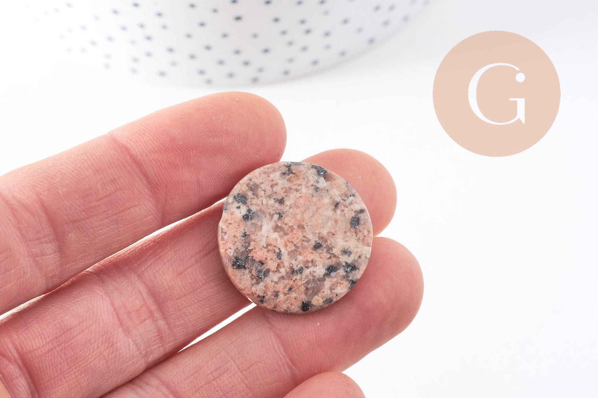 perles rondes en jaspe sésame rose,jaspe rose, perles pierres, perles jaspe, jaspe naturel, 25mm,x5-(G1393)