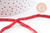 perles tube corail en bambou de mer (imitation corail), corail teinté, 13mm, x1, le fil de 41cm (G3780)