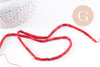 perles tube corail en bambou de mer (imitation corail), corail teinté, 13mm, x1, le fil de 41cm (G3780)