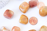 Pierre jade topaze naturel roulé 22-30mm, x20g (G5779)