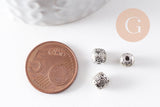 rondelle ovale gravée argent vieilli,perles dorées, sans nickel,perle intercalaire,6mm x 10 (G2060)