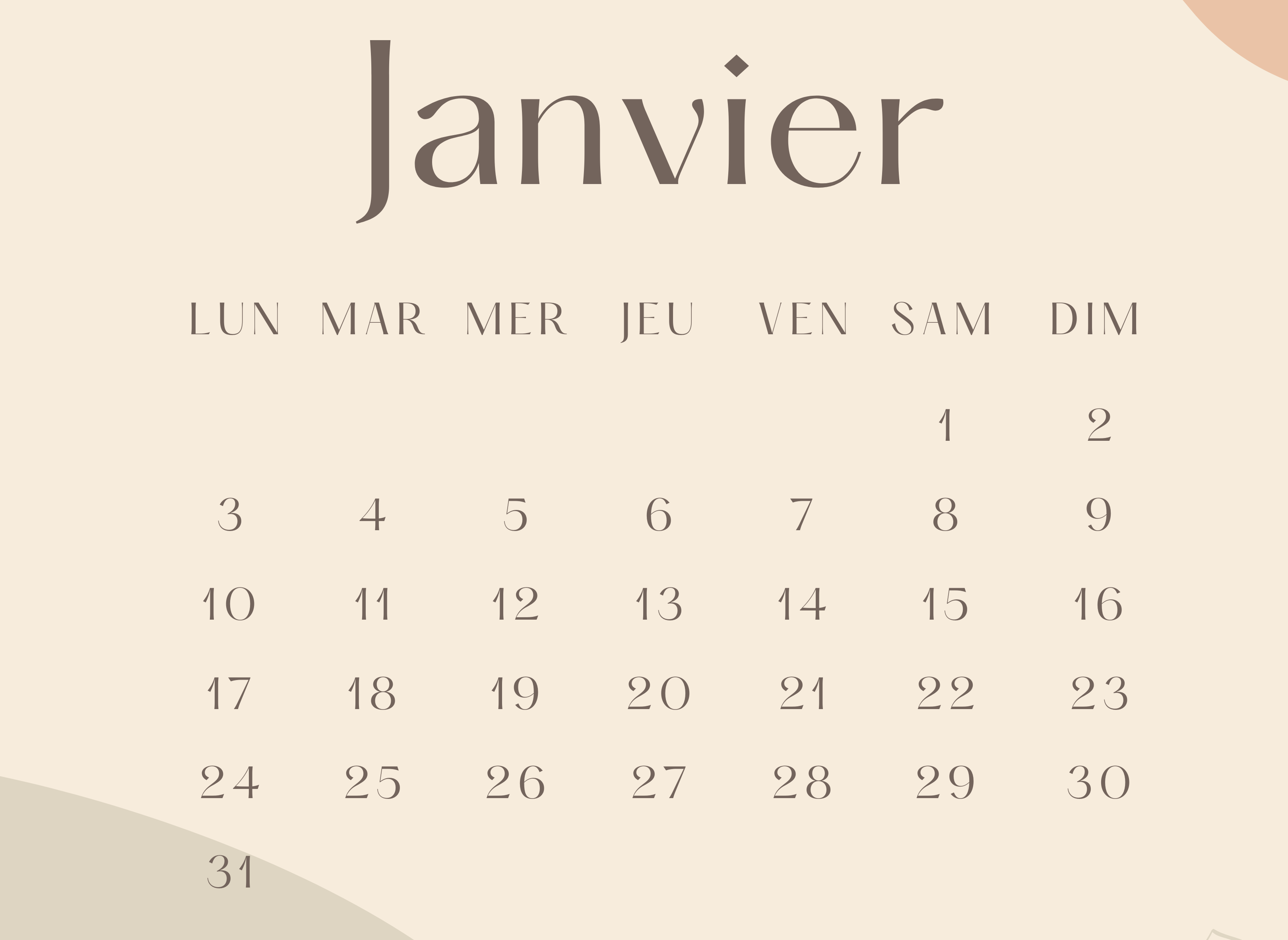 Download our January 2022 calendar - Goodies 