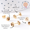 Clous-puces oreille support cabochon 4mm acier 304 inoxydable dore IP, x10 (G10607)
