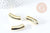 Gold plastic curved tube bead 33x10.5mm, gold plastic jewelry creation bead, set of 6 beads G8830 