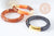 Elasticated amber, black and gold resin bangle bracelet imitation stone 50mm, birthday gift idea, unit G8831