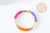 Purple, pink, orange and gold elasticated resin bangle bracelet 52mm, birthday gift idea, unit G8832
