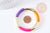 Purple, pink, orange and gold elasticated resin bangle bracelet 52mm, birthday gift idea, unit G8832