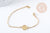 Complete bracelet round cabochon 12mm 304 stainless steel gold 15.9cm x1 G8885