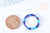 Pendentif cercle bleu acetate 23mm, création bijoux  plastique,connecteur plastique, X2  G6472
