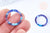 Pendentif cercle bleu acetate 23mm, création bijoux  plastique,connecteur plastique, X2  G6472