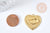 Pendentif médaille coeur oeil protecteur laiton brut 28mm, un apprêt doré sans nickel,une médaille dorée en laiton brut,l'unité G6317