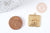 Pendentif médaille carré oeil protecteur laiton brut 22mm, un apprêt doré sans nickel,une médaille dorée en laiton brut,lot de 2 G6316