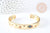 Bracelet jonc réglable doré 16k zircons oeil protecteur 60x48mm, laiton doré, bracelet original, fabrication bijoux, bracelet doré, G4258