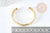 Adjustable golden bangle bracelet 16k zircons protective eye 60x48mm, golden brass, original bracelet, jewelry making, golden bracelet, G4258 