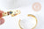 Bracelet jonc réglable doré 16k zircons oeil protecteur 60x48mm, laiton doré, bracelet original, fabrication bijoux, bracelet doré, G4258