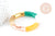 Elasticated green yellow gold resin bangle bracelet 50mm, birthday gift idea, X1 G8936