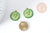 Pendentif Concombre zamac doré émail vert 26mm,  création bijoux fruits, X1 G9004