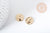 Médaille Ronde Scarabée laiton doré 18K  17mm, création bijoux chance X1 G9020