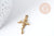 Cross pendant Rose flower 304 stainless steel IP gold, nickel-free pendant creation religion jewelry, X1 G9014