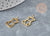 Bear heart pendant steel 201 gold stainless steel 18mm, nickel-free stainless steel charm, X1 G5735