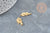 Pendentif feuille laurier connecteur acier 201 inoxydable doré 19.5mm,bijou en acier hypoallergénique X1  G5596
