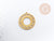 Pendentif rond soleil acier 201 inoxydable doré 33mm, création bijoux résistants X1 G6150