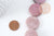 Perles disque jaspe rose naturel 25mm,création boucles et colliers pierre naturelle, X5 G8276