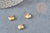 Gold steel heart medal pendant, gold steel pendant, nickel-free, gold steel, jewelry creation, steel medal, 10.5mm, set of 2 G4917
