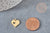 304 gold stainless steel heart medal pendant, gold steel pendant, nickel-free, gold steel, jewelry creation, steel medal, 12mm, unit G2993