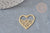 Gold steel waves heart pendant 22.5, gold charm, gold stainless steel, nickel-free pendant, jewelry creation, unit G6275