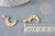 Golden steel moon and stars pendant 20mm, golden charm, golden stainless steel, nickel-free pendant, unit G6160