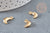 Golden steel moon pendant 16mm, golden charm, golden stainless steel, nickel-free pendant, jewelry creation, set of 5 G6156
