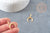 Golden steel crescent moon pendant, golden charm, surgical steel, gold steel, nickel-free pendant, jewelry creation, 19mm, X1, G4840
