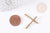 Pendentif barre ronde laiton brut 35mm,laiton brut sans nickel pour création bijoux, X10  G9077