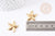 Pendentif étoile de mer laiton brut 21mm, création bijoux vacances, X1 G9072