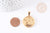 Round golden steel angel medal pendant, golden pendant, nickel-free, golden steel, gold medal, 2.3cm, X1 G0140
