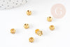 gold brass zircon washers grade B, golden beads, jewelry creation, spacer bead, disc bead, 6mm, set of 20 G5599