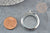 Locket pendant, silver brass glass medallion 35mm, transparent medallion, long necklace creation, showcase pendant, X1 G9217